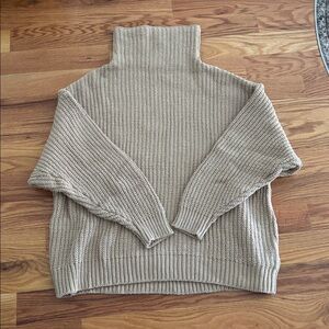 NWOT Free People Taupe Cowl Neck Sweater